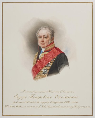 Porträt von Fjodor Petrowitsch Opochinin 1779-1852, ca. 1850 von Hau
