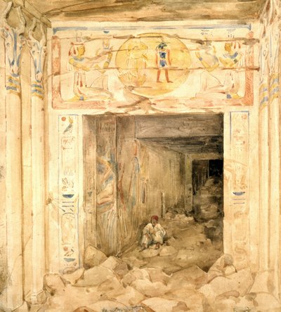Zerstörtes Inneres des Tempels in Esneh (Esne), Oberägypten von Hector Horeau