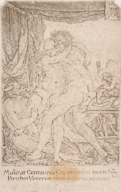 Herkules und Hippodameia, aus der Serie: Die Arbeiten des Herkules (10) von Heinrich Aldegrever