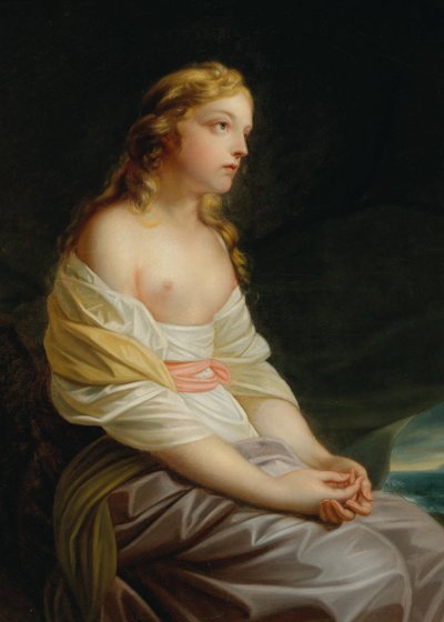 Szene aus der Idylle Der erste Schiffer von Salomon Gessner, ca. 1800 von Heinrich Friedrich Füger