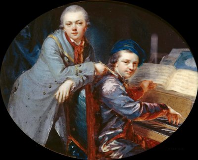 Selbstporträt mit Gottlieb Christian Füger, Bruder des Künstlers, 1768 von Heinrich Friedrich Füger