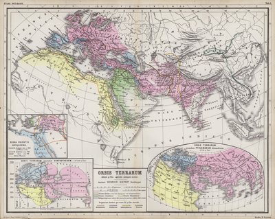 Karten, die das Ausmaß der Reiche der bekannten Welt in der Antike zeigen von Heinrich Kiepert