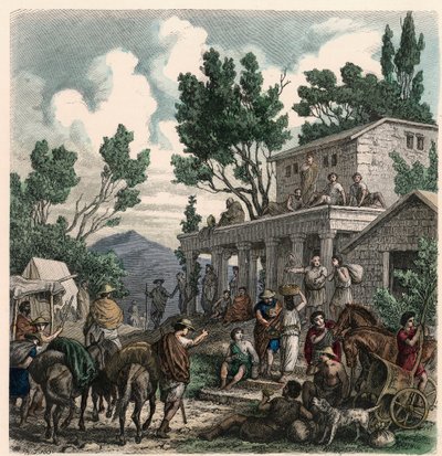 Antikes Griechenland: Der Weg nach Olympia zur Zeit der Olympischen Spiele, 1866 von Heinrich Leutemann