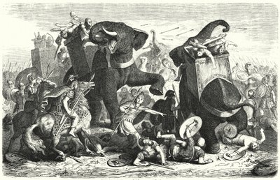 Schlacht von Gaza, 312 v. Chr. (Stich) von Heinrich Leutemann