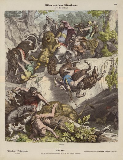 Karthagische Löwenjagd von Heinrich Leutemann