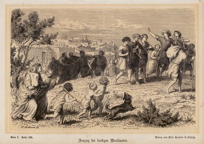 Abreise einer Gruppe römischer Musiker von Heinrich Leutemann