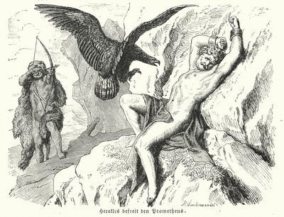 Herakles befreit Prometheus von Heinrich Leutemann