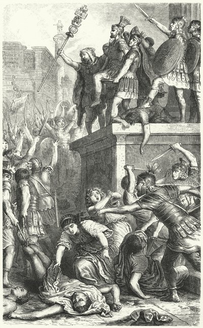 Aufstand der Prätorianergarde im antiken Rom von Heinrich Leutemann