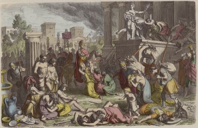 Römische Soldaten plündern eine eroberte Stadt von Heinrich Leutemann