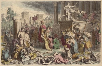 Römische Soldaten plündern eine eroberte Stadt von Heinrich Leutemann