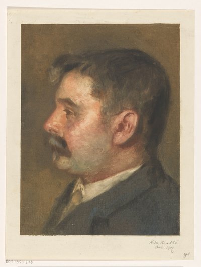 Porträt eines unbekannten Mannes von Heinrich M. Krabbé (signed by artist)