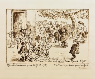 Geburtstagsblatt zum 80. Geburtstag von Liebermann / H.Zille von Heinrich Zille