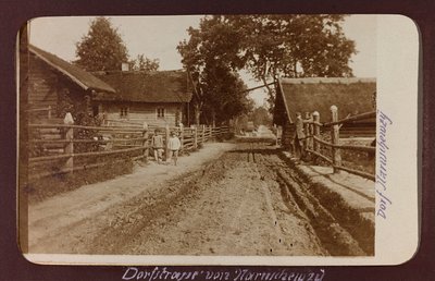 Erster Weltkrieg: die Ukraine in den Jahren 1914-1916 während der Invasion der deutschen Armee. Landstraße (s/w Foto) von Heldenfriedhof Dsessentniki (attr. to)