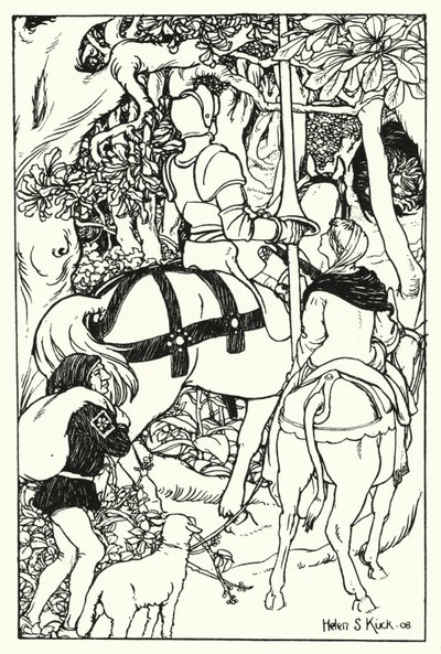 Rotes Kreuz und die Dame Una im Wald von Helen S. Kuck
