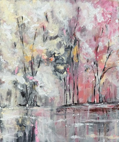 Neblige rosa Waldreflexionen von Helena Ryhle