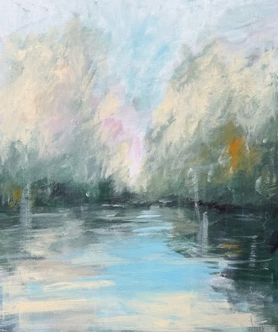 Neblige Flussreflexion von Helena Ryhle