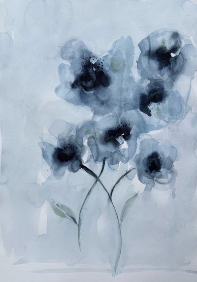 Zarte blaue Blüten von Helena Ryhle