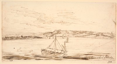 Flussansicht von Lormont, Bordeaux, von der Garonne aus gesehen von Hem