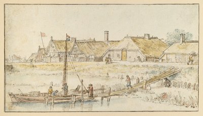 Dorfstraße am Kanalufer von Hendrick Avercamp