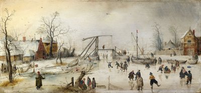 Szene auf dem Eis von Hendrick Avercamp