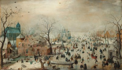 Winterlandschaft mit Schlittschuhläufern von Hendrick Avercamp