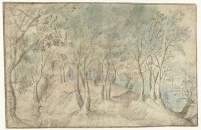 Blick auf ein Dorf an einem Fluss von Hendrick Gijsmans