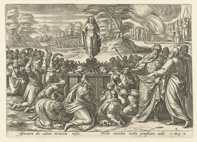 Elia wetteifert mit den Propheten des Baal von Hendrick Goltzius (rejected attribution)