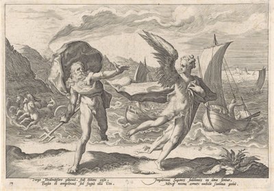 Coronis verwandelt sich in eine Krähe von Hendrick Goltzius (workshop of)