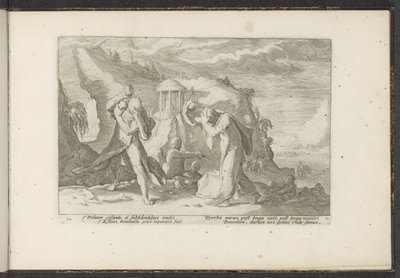Deukalion und Pyrrha erschaffen eine neue Menschheit von Hendrick Goltzius (workshop of)