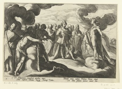 Götter bitten den Sonnengott, wieder in seinem Wagen zu fahren von Hendrick Goltzius (workshop of)