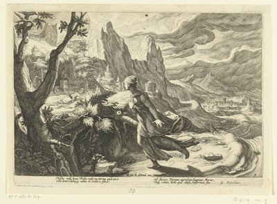 Thisbe flieht vor einem Löwen von Hendrick Goltzius (workshop of)