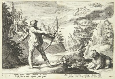 Arcas bereit, seine Mutter zu töten von Hendrick Goltzius