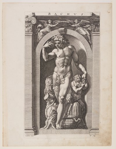 Bacchus, aus Acht Heidnische Götter von Hendrick Goltzius