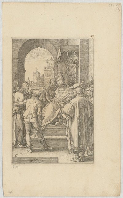 Christus vor Pilatus, Blatt 5 der Folge "Die Passion" von Hendrick Goltzius