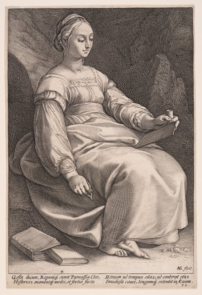 Clio, die Muse der Geschichte, aus Die Neun Musen von Hendrick Goltzius
