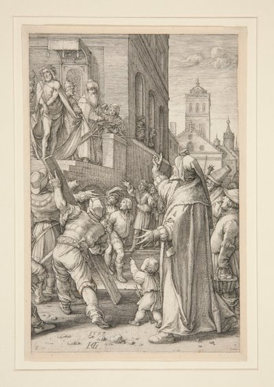 Ecce Homo, aus Die Passion, Nr. 8 in einer Serie von 12 Gravuren von Hendrick Goltzius