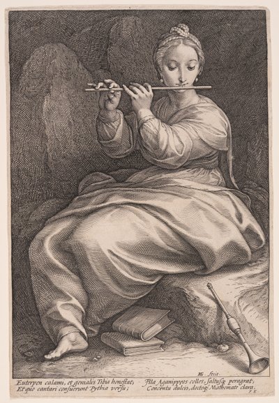 Euterpe, die Muse der Musik, aus Die Neun Musen von Hendrick Goltzius
