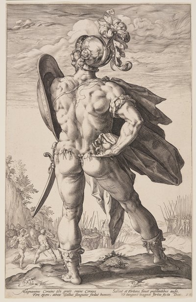 Marcus Valerius Corvus, aus Die römischen Helden von Hendrick Goltzius