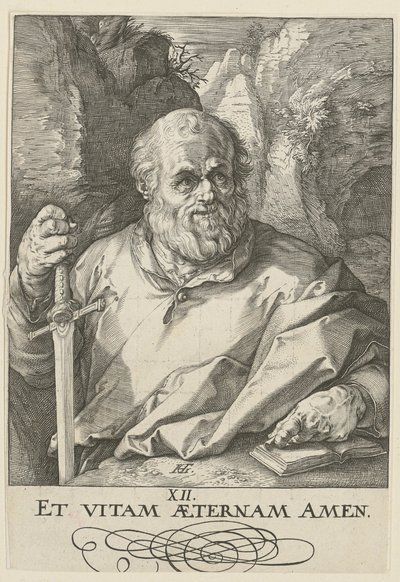 Matthias, Blatt 13 der Folge "Christus, die zwölf Apostel und Paulus" von Hendrick Goltzius