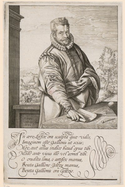 Porträt von Philips Galle von Hendrick Goltzius