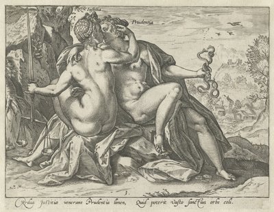 Gerechtigkeit und Vorsicht (Justitia / Prudentia) von Hendrick Goltzius