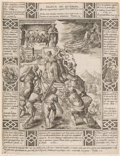 Regnum Dei quaerere, Blatt 4 der Folge "Allegorien des christlichen Glaubens" von Hendrick Goltzius