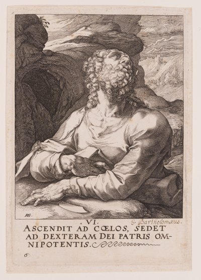 St. Bartholomäus, aus Christus, die Apostel und St. Paulus mit dem Glaubensbekenntnis von Hendrick Goltzius