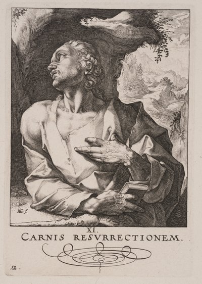 St. Judas Thaddäus, aus Christus, die Apostel und St. Paulus mit dem Glaubensbekenntnis von Hendrick Goltzius