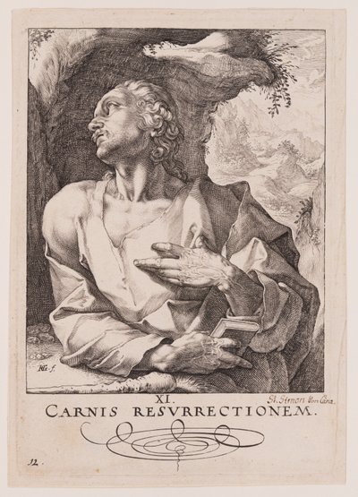 Der heilige Judas Thaddäus, aus Christus, die Apostel und St. Paulus mit dem Glaubensbekenntnis von Hendrick Goltzius