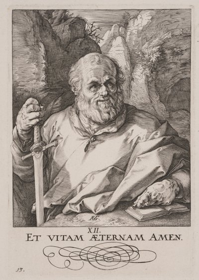 St. Matthias, aus Christus, die Apostel und St. Paulus mit dem Glaubensbekenntnis von Hendrick Goltzius