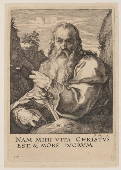 St. Paul, aus Christus, die Apostel und St. Paul mit dem Glaubensbekenntnis von Hendrick Goltzius
