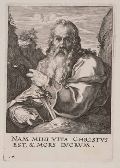 St. Paul, aus Christus, die Apostel und St. Paul mit dem Glaubensbekenntnis von Hendrick Goltzius