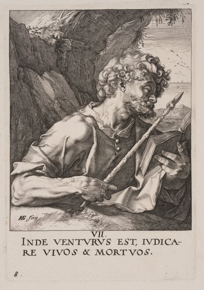 St. Thomas, aus Christus, die Apostel und St. Paulus mit dem Glaubensbekenntnis von Hendrick Goltzius