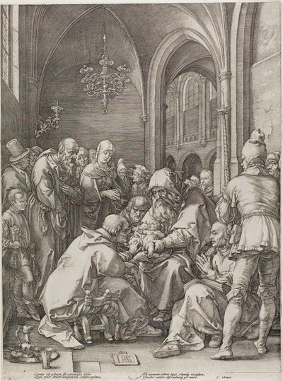 Die Beschneidung, Platte vier aus Die Geburt und das frühe Leben Christi von Hendrick Goltzius